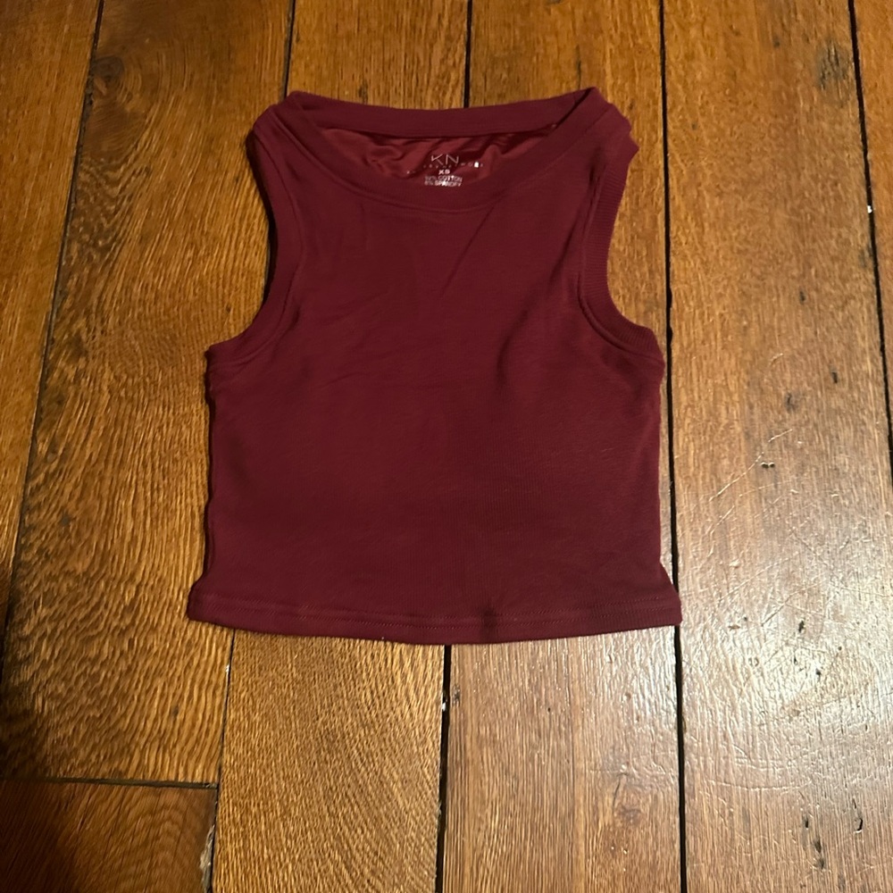 Klassy Network Burgundy Tank Top